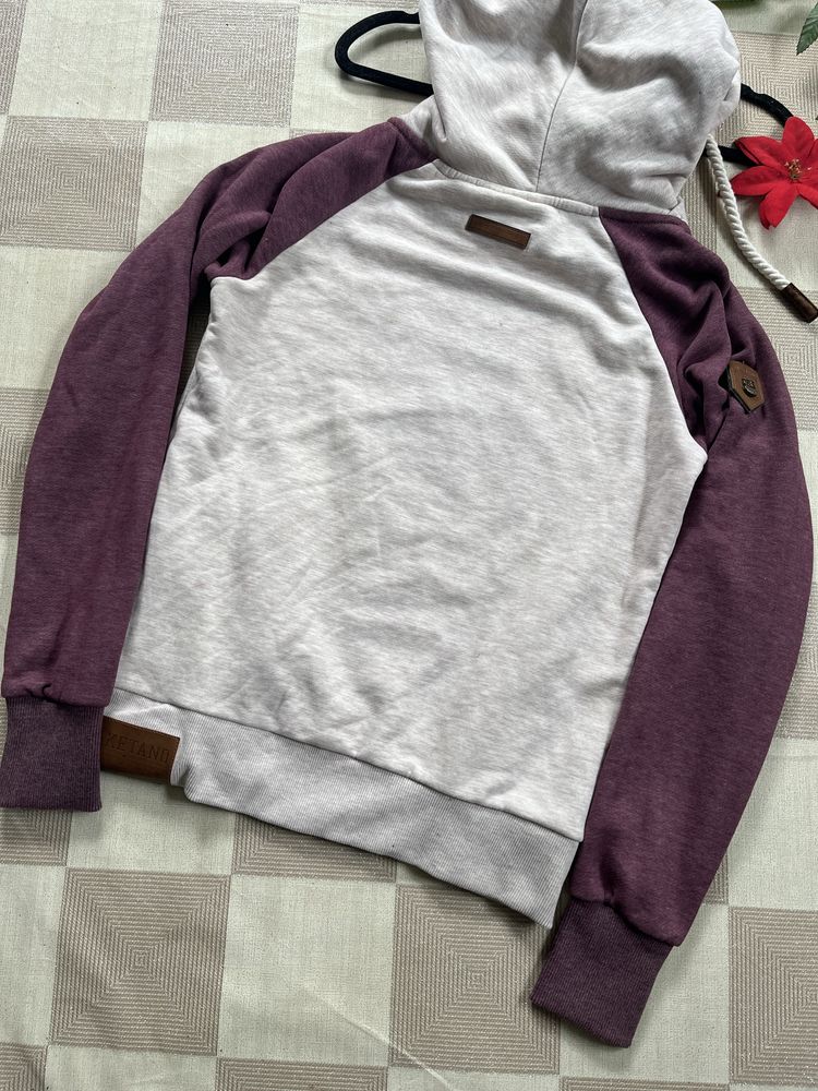 Naketano orginał bluza z kapturem bawełniana logo M cotton szara