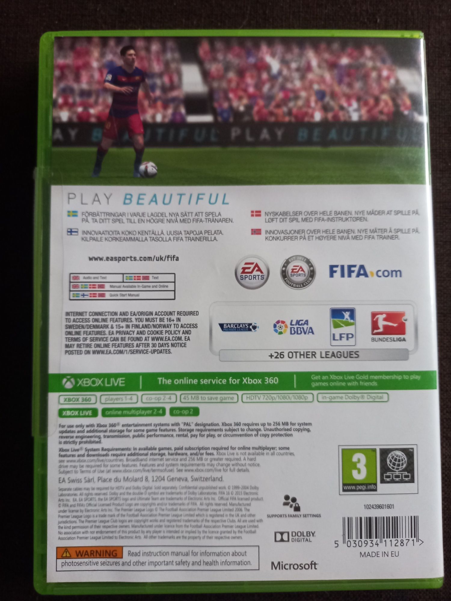 Gra Fifa 16 na konsolę xbox 360