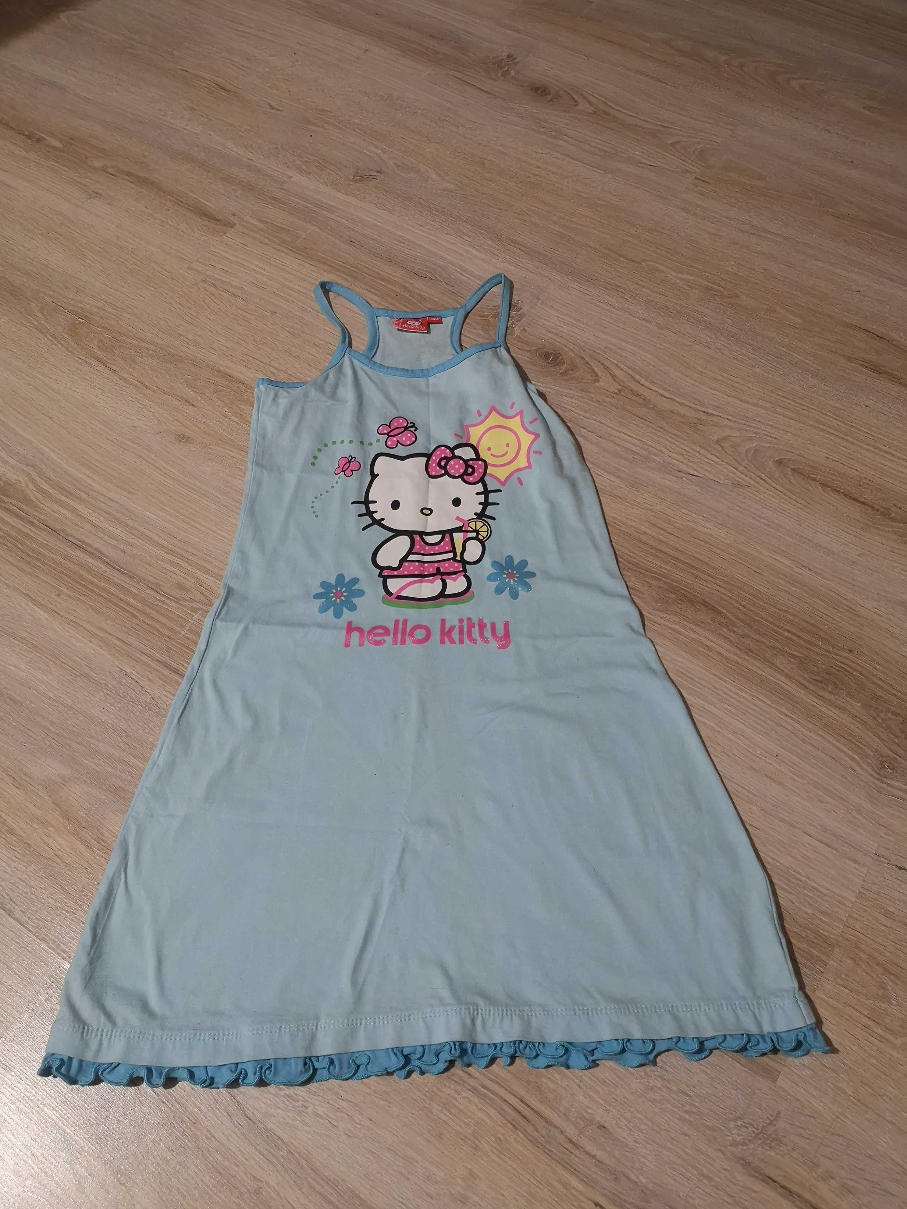 Niebieska sukienka letnia piżama hello kitty 134 - 140 cm