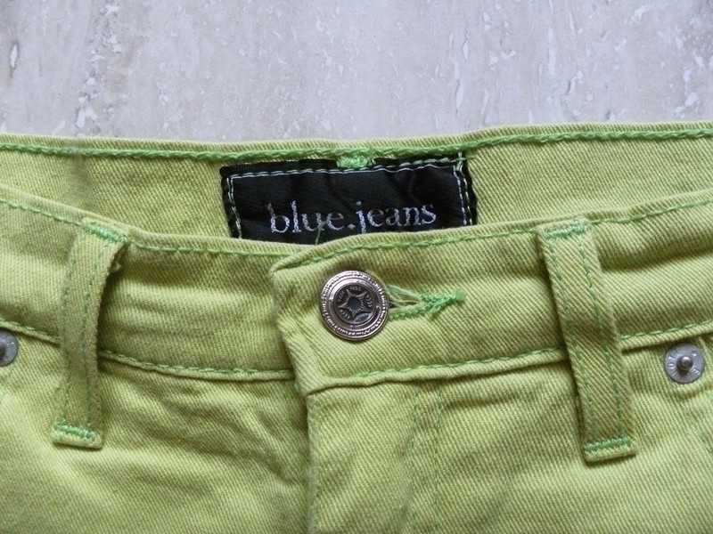 Zielone krótkie spodenki szorty z wysokim stanem 36,S Blue Jeans