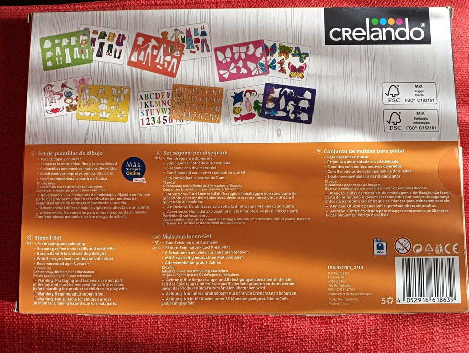 Conj. de Moldes para Desenhar e Pintar 12 peças