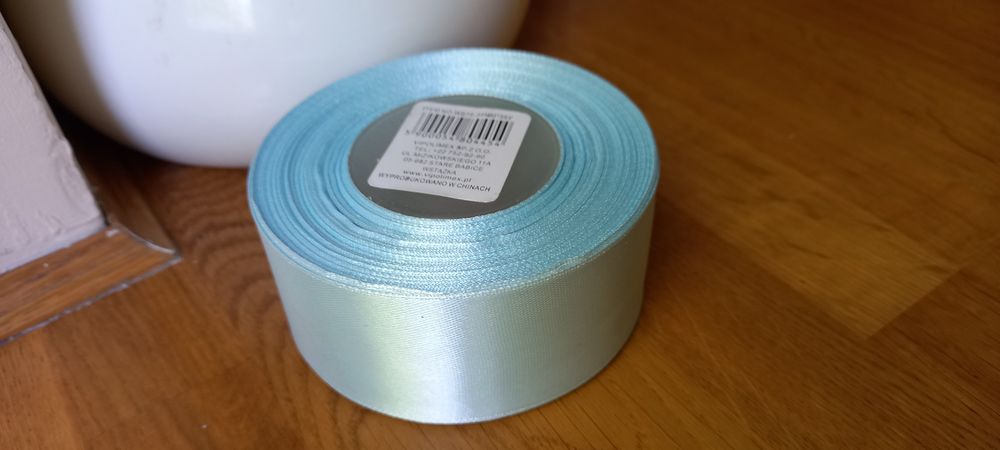Wstążka satynowa nowa 38mm turkusowa
