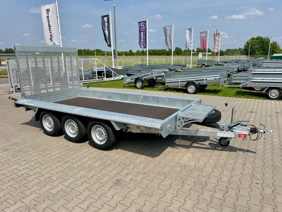 Niewiadów KN401835T - 400 x 185 cm | 2570kg ładowności | trap stalowy | 3-osiowa budowlanka  przyczepa koparkowa do przewozu koparki 3 osiowa DMC 3500kg mocna