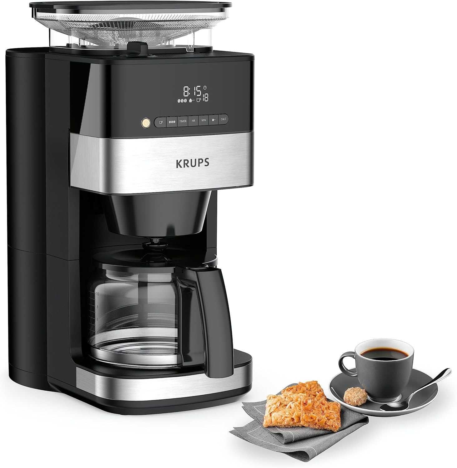 Ekspres Przelewowy KRUPS KM832810 z Wbudowanym Młynkiem 1,25 L
