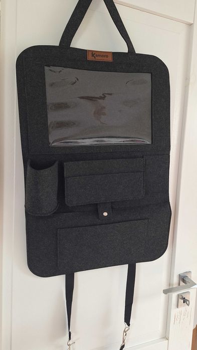 Nowy organizer na fotel samochodowy, kieszeń na tablet, bidon, z filcu