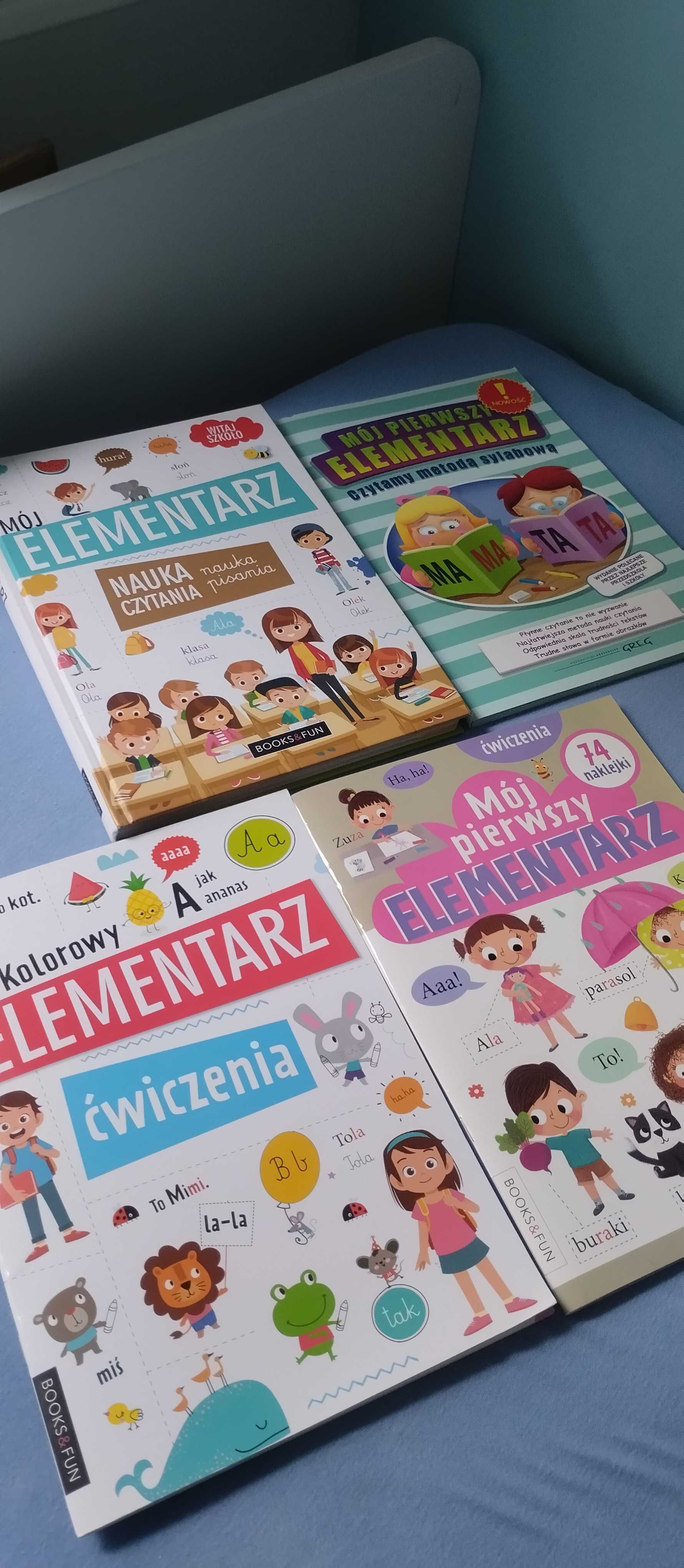 Zestaw 4 Elementarze do nauki pisania i czytania metodą sylabowa