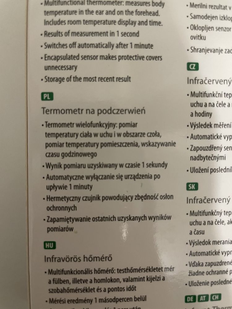 Termometr bezdotykowy ma podczerwień