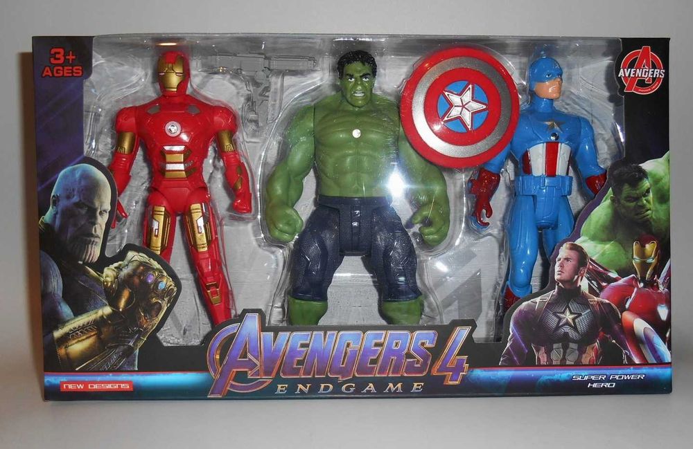 Wyprzedaż 2 komplety Figurki avengers duże świecące + akcesoria