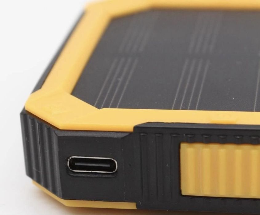 Power Bank 20000mAh з сонячною панеллю та ліхтарем, павербанк бронік