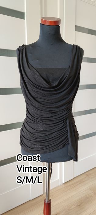 Coast bluzka top S 36 M 38 L 40 czarna z srebrnymi iskierkami vintage