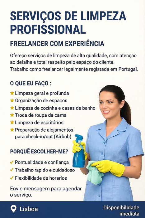 Serviços de Limpeza Profissional – Freelancer