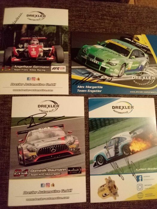 Drexler Motorsport karty z autografami