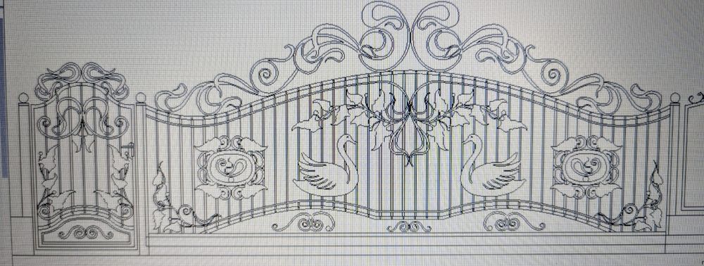 Ворота ковані. Відкатні ворота. Фіртка. Ковка. Металоконструкції