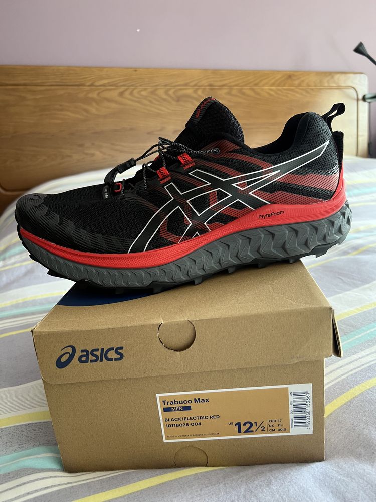 Asics Trabuco Max Preto Vermelho 47 Novos