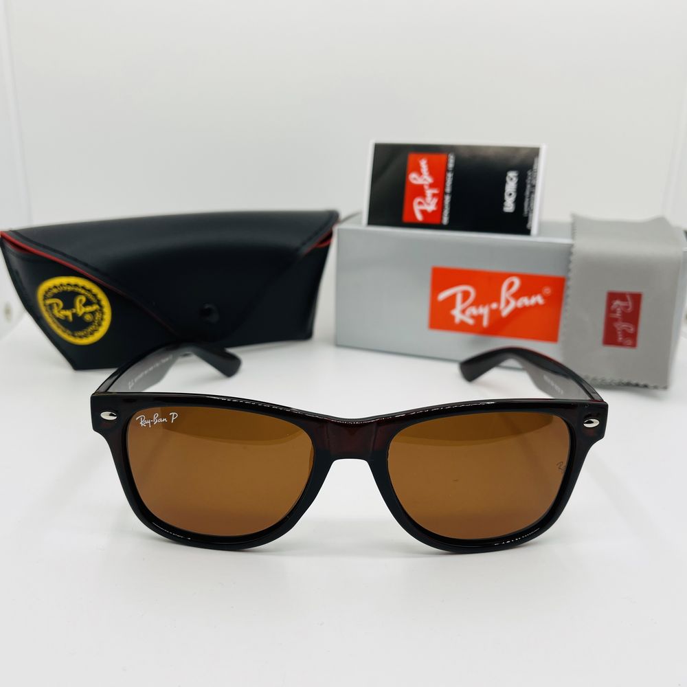 Поляризационные очки Ray Ban Wayfarer 2140P Glossy Brown|Brown