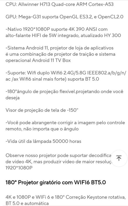 Projetor Hy320 Megacubic