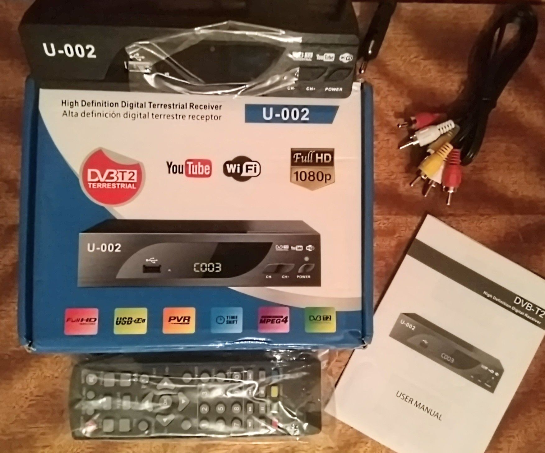 Цифровой тюнер U-002 DVB TB2 HD 1080 Wi-fi антенна IP TV YouTube