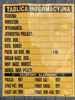 Tablica informacyjna budowy
