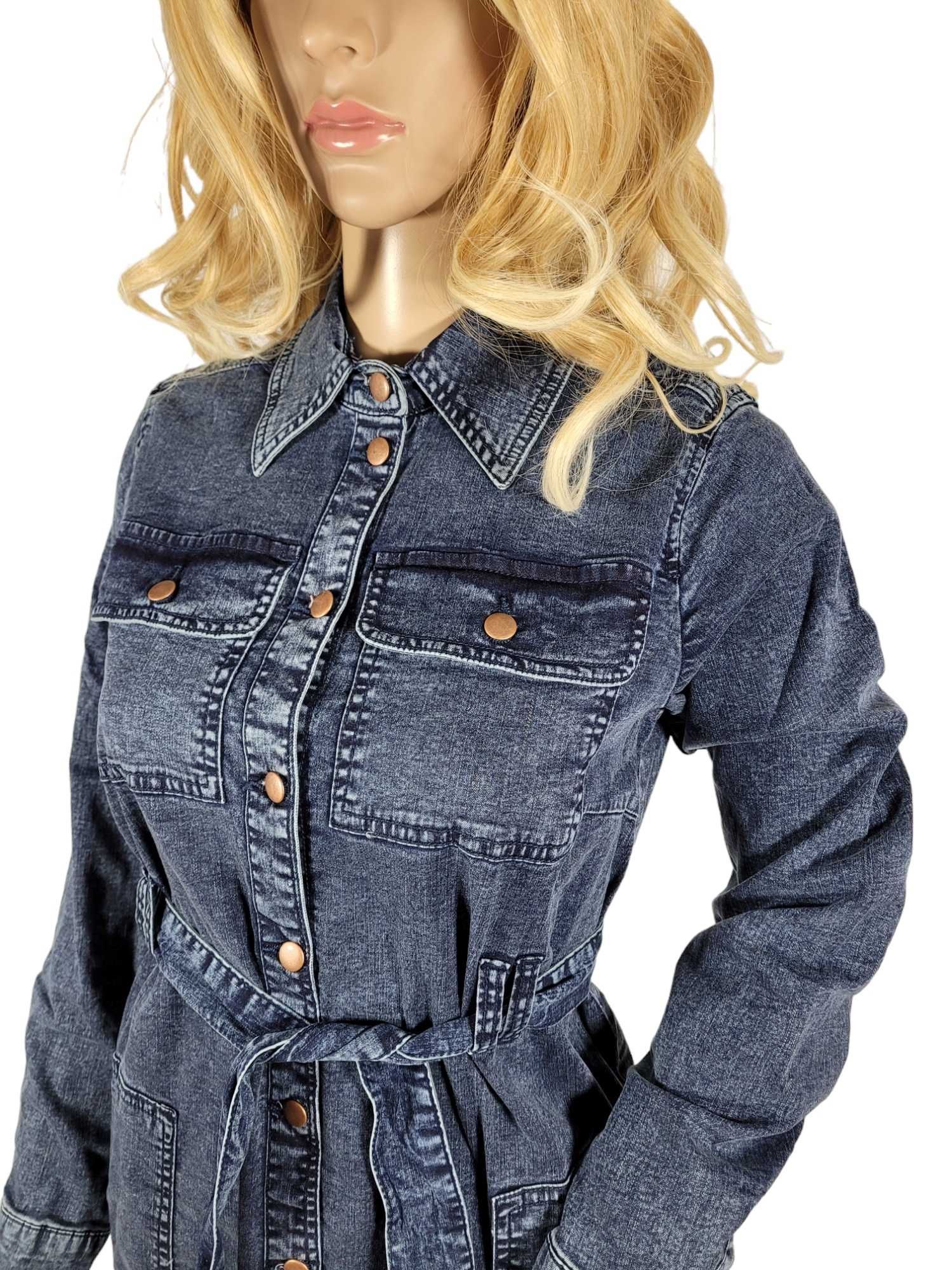 Nowa jeansowa sukienka szmizjerka 34,XS/36,S BonPrix BPC guziki
