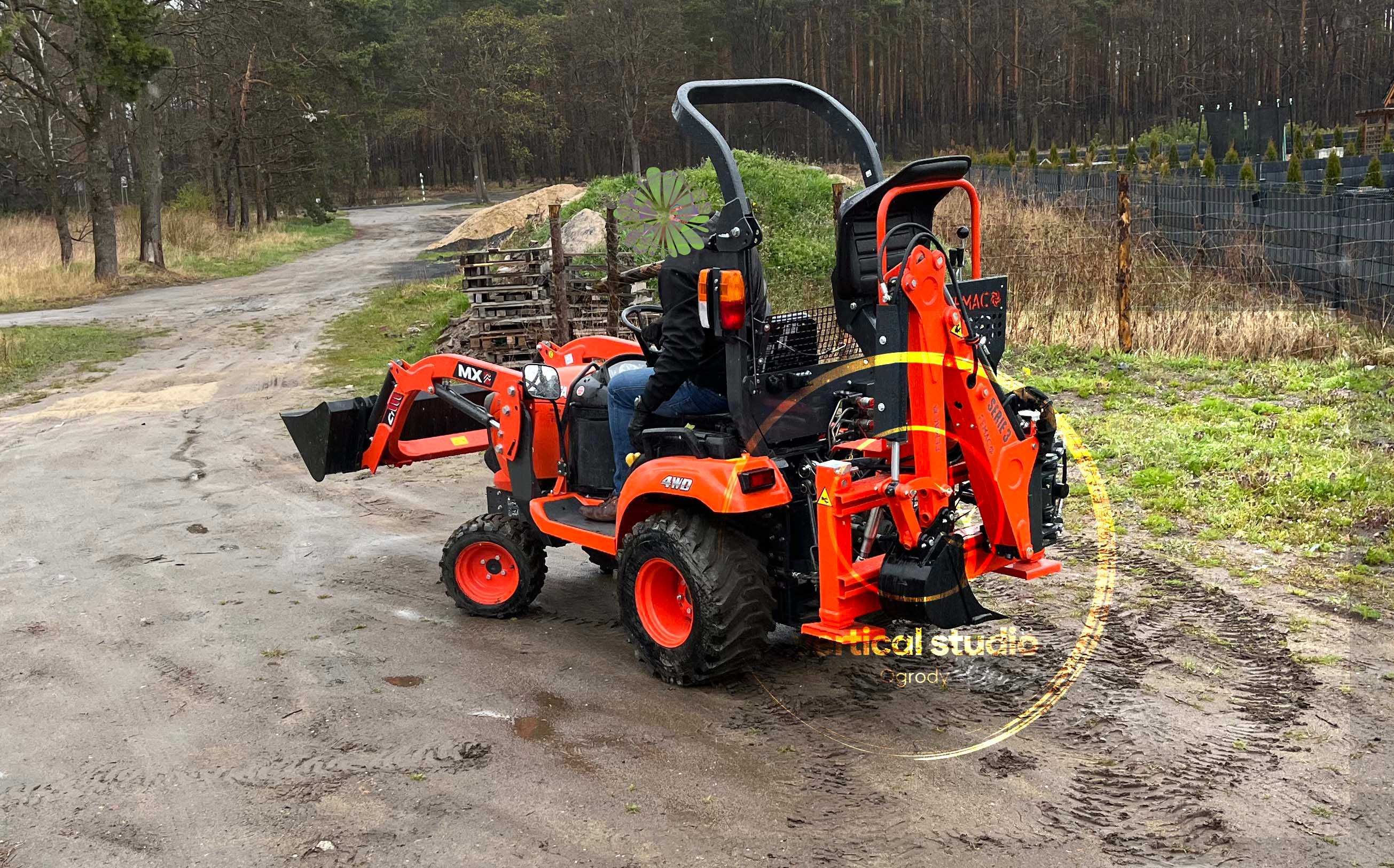 Mini traktor, glebogryzarka separacyjna, ładowacz, minikoparka