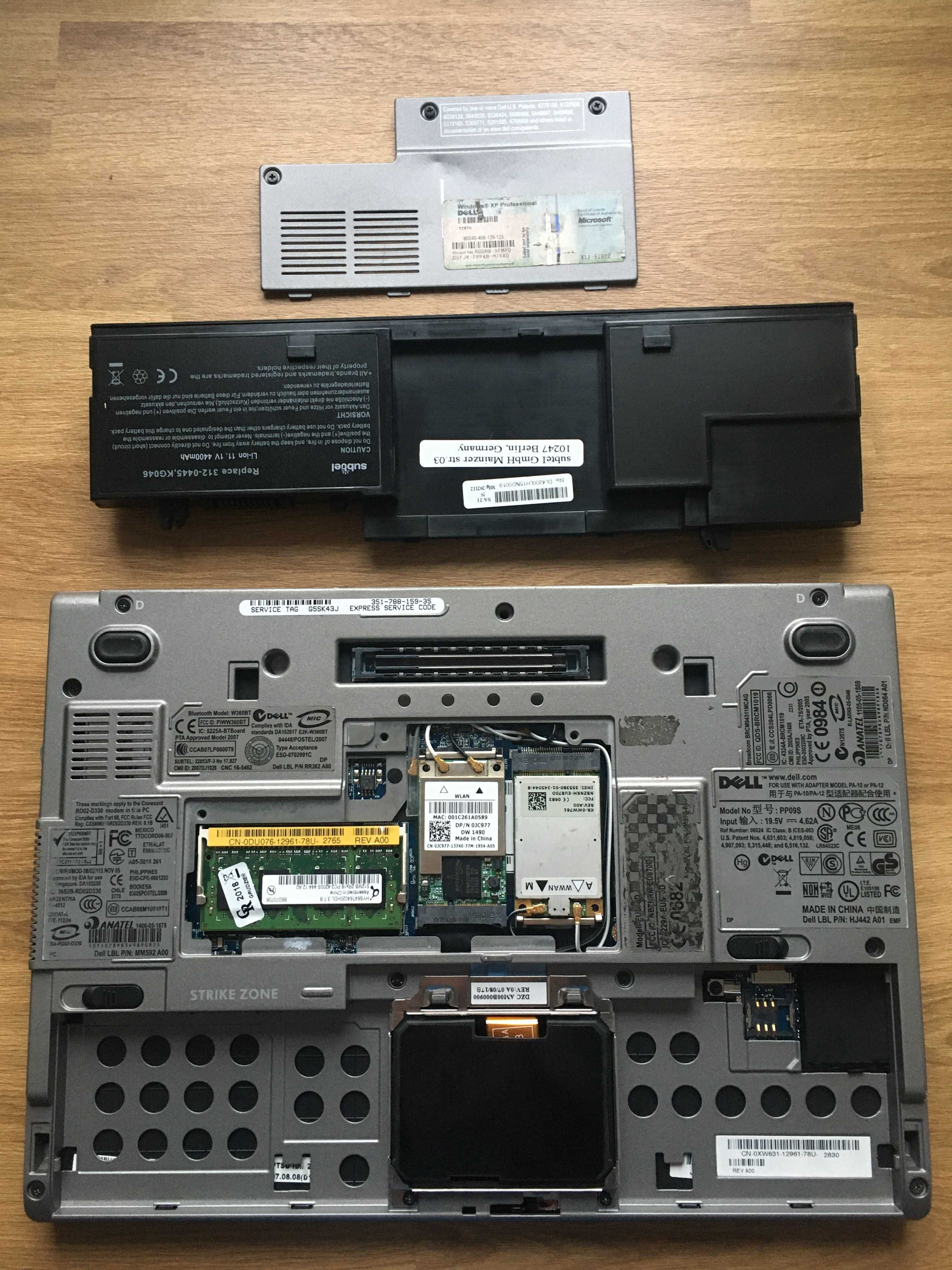 Dell Latitude D430, WiFi, modem - uszkodzony