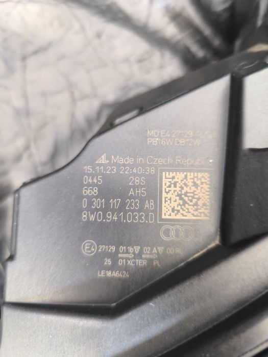 Lampa audi a4 b9 2023r LED, lewa, uszkodzona