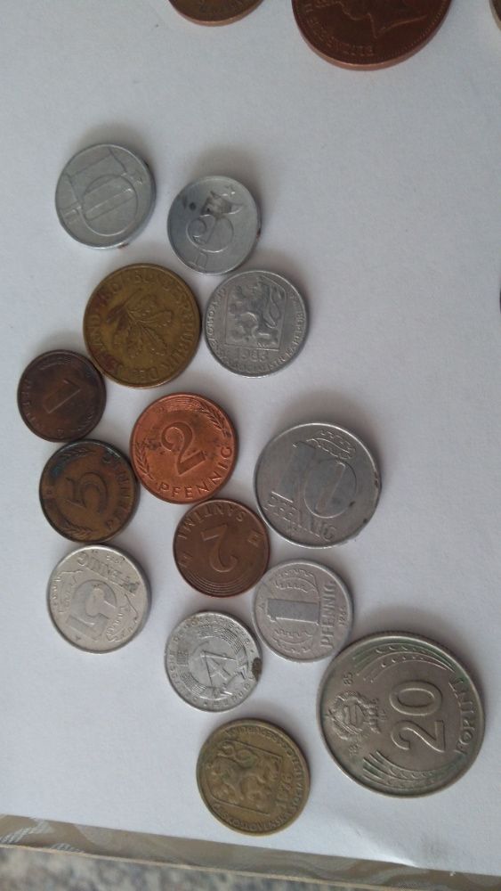 mix monet i byłe DDR, RFN, ZSRR, banknoty PRL, cccp
