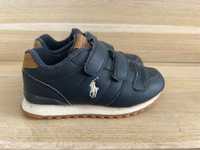 Dziecięce Granatowe buty na rzepy Polo Ralph Lauren wkładka 18,3 cm