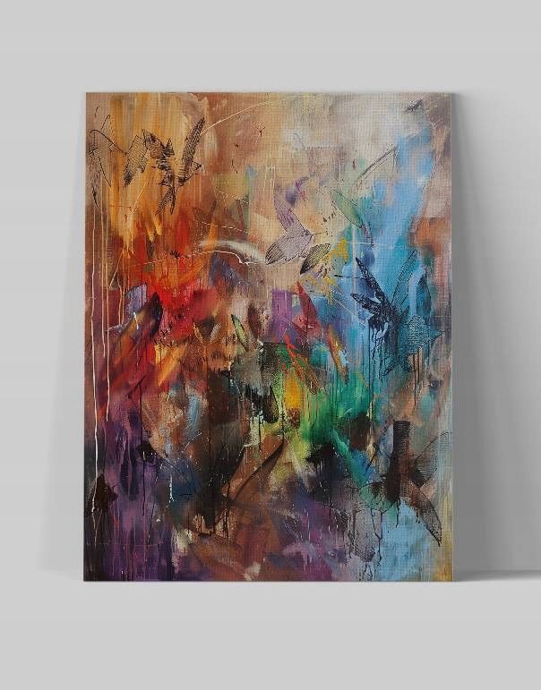 Obraz na płótnie "Abstrakcyjne Linie i Kolory" 60x80 cm