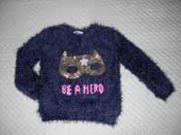 104 Sweter na zimę sweterek h&m grantowy cekiny włochaty