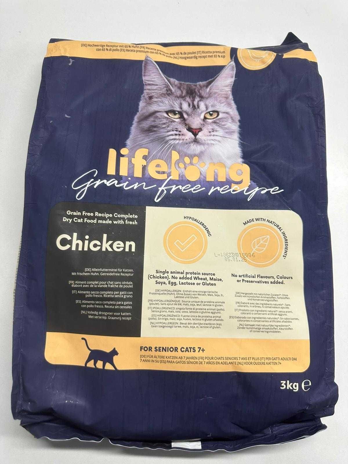Karma dla kota sucha 3kg LIFELONG GRAIN FREE kurczak lub łosoś