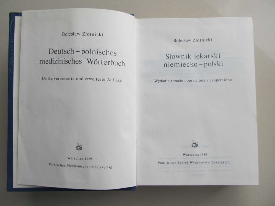 Złotnicki Słownik lekarski niemiecko - polski