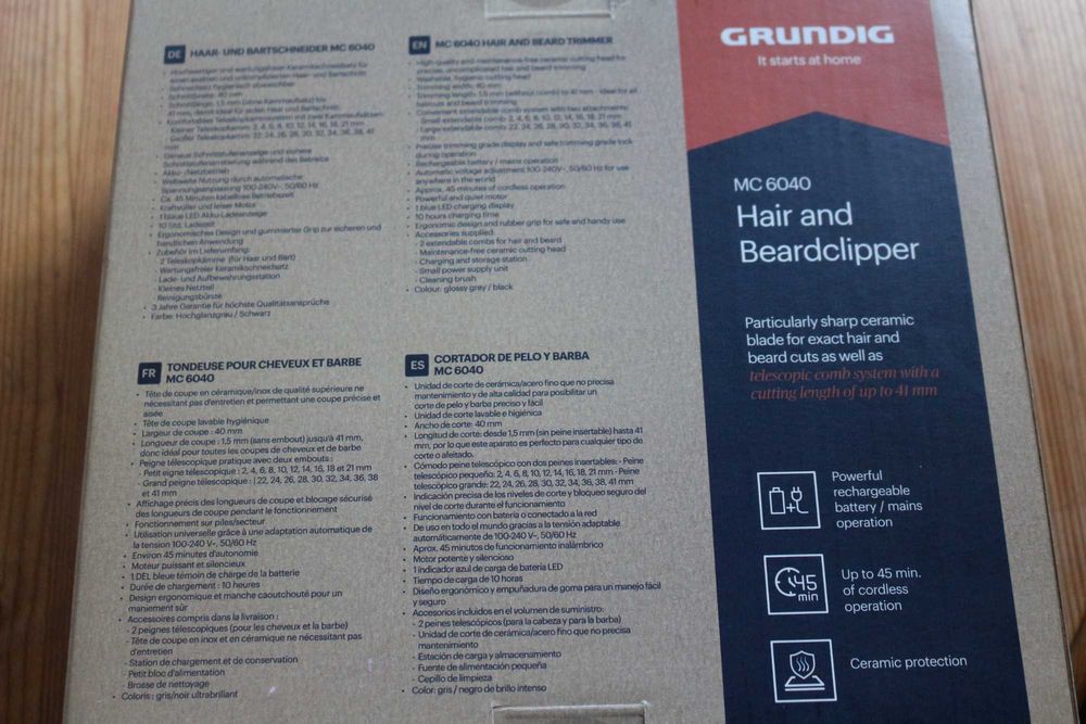 Golarka,maszynka,aparat do przycinania włosów i brody,Grundig MC 6040