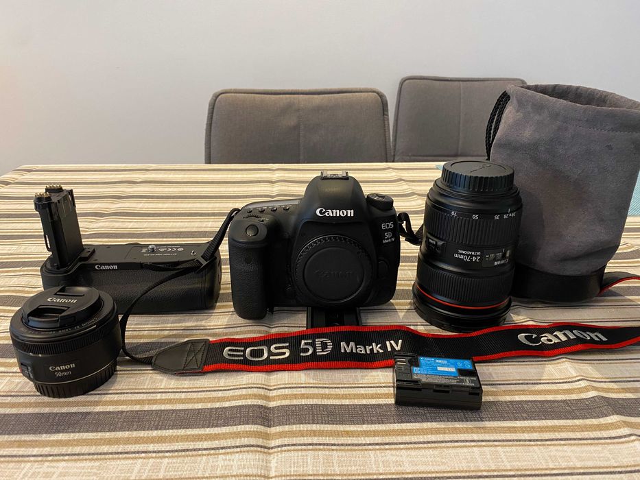 canon 5d mark iv + objetivas 24-70mm e 50mm + panasonic hc-x1