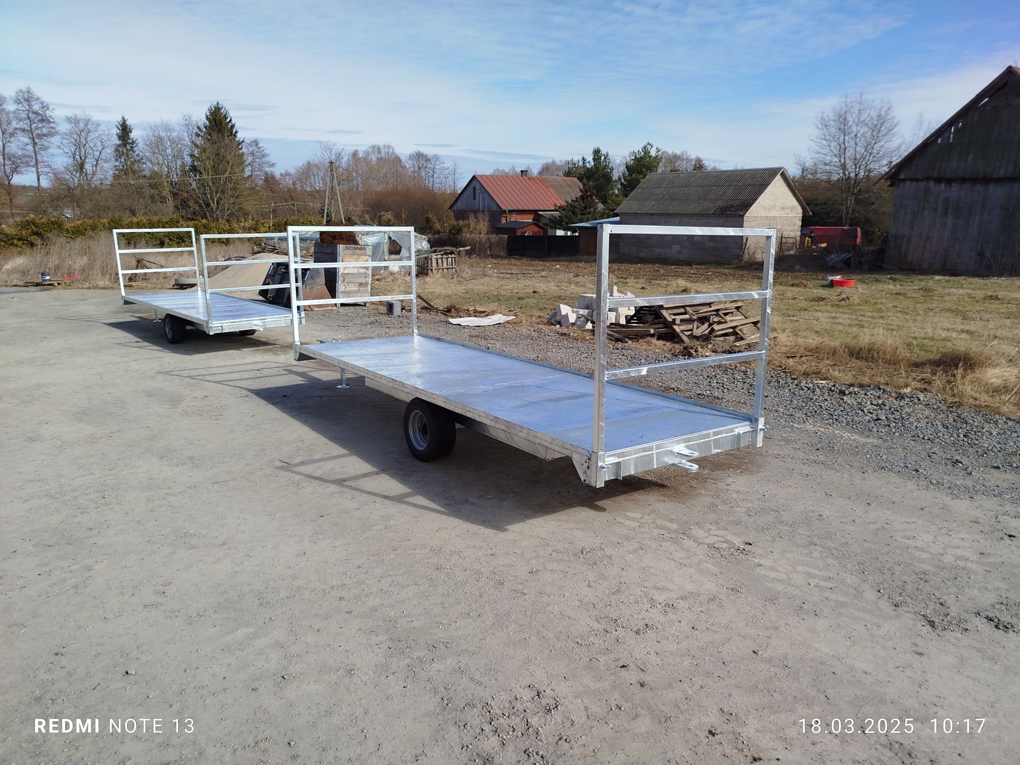 Przyczepa sadownicza 4/5 paletowa Ocynk wózek transportowy Platforma