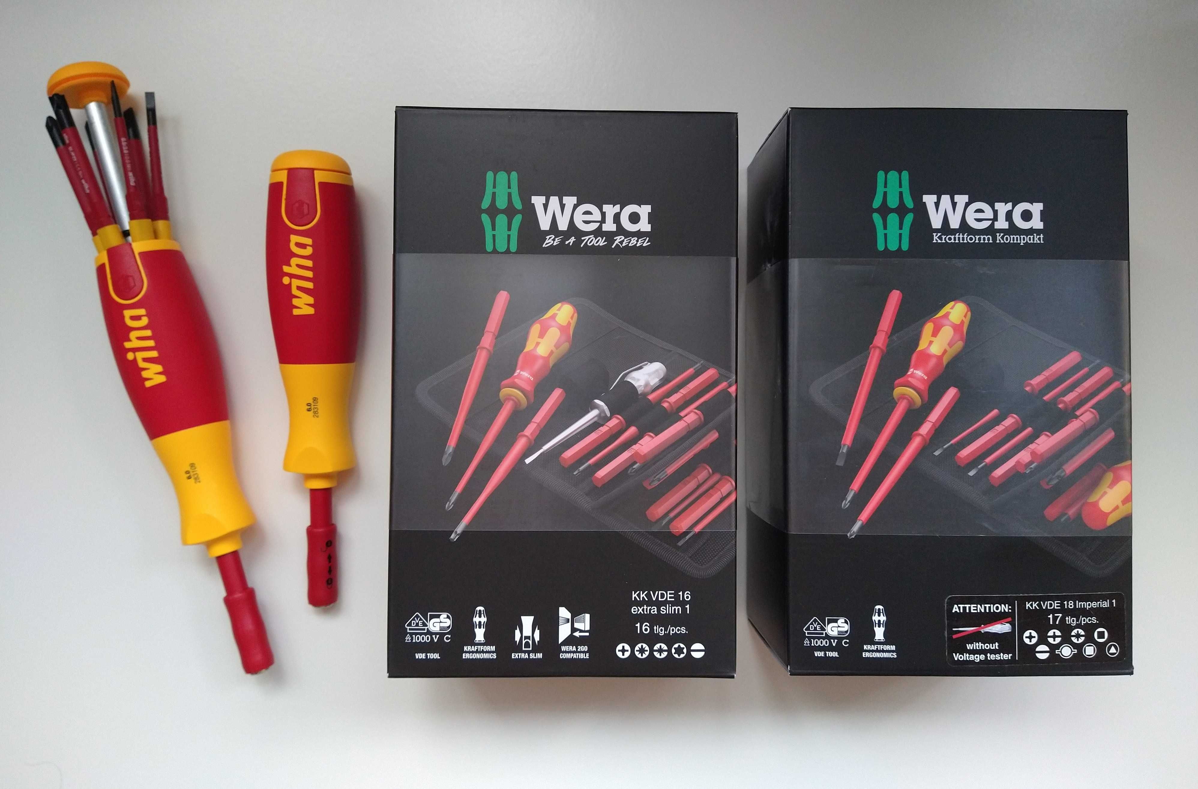 Набор Wera KK VDE extra slim 16 / W1 / Wiha Liftup / Knipex 1396200