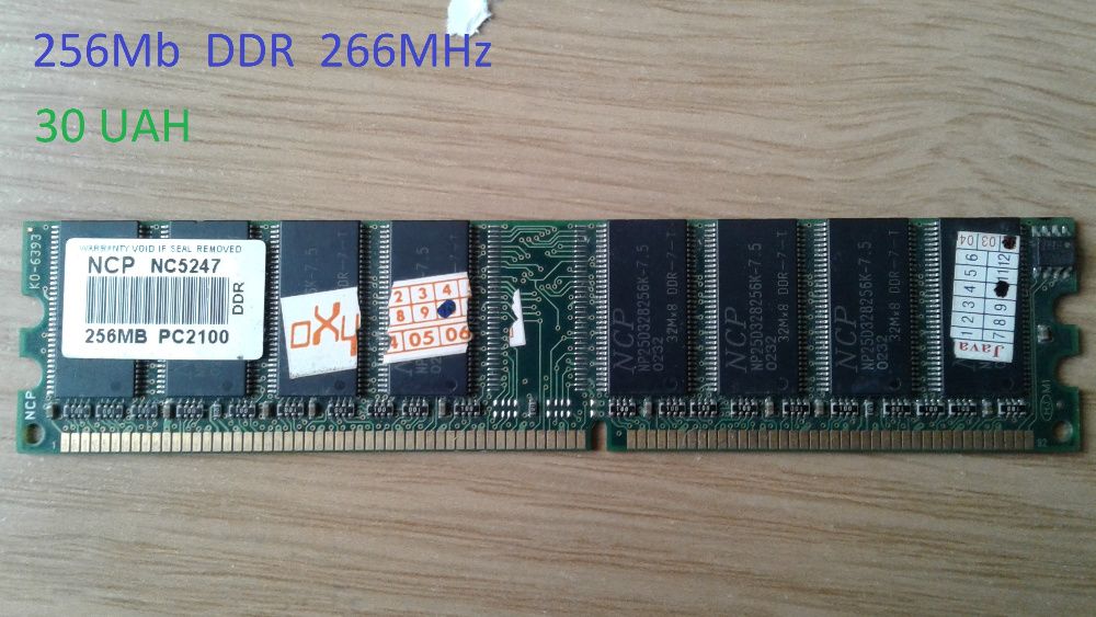 1Gb 2Gb 4Gb DDR 266 400. DDR2 677 800 DDR3 1333 1600 MHz