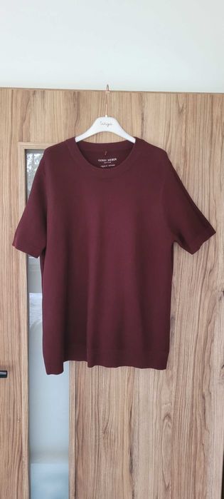 Burgundowy sweter bawełna prosty Gerry Weber, r 42/44