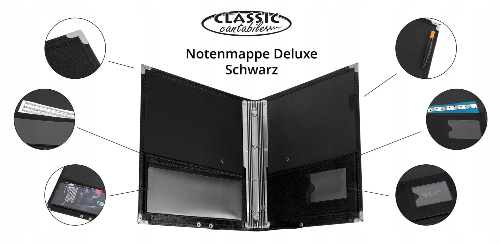 Teczka Na Nuty Classic Cantabile Deluxe Czarna Solidna Sztuczna Skóra
