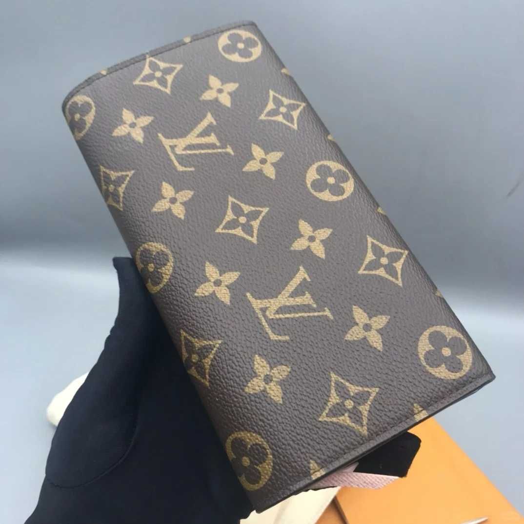 (Ostatni) Portfel damski Louis Vuitton Emilie Monogram różowa klamra