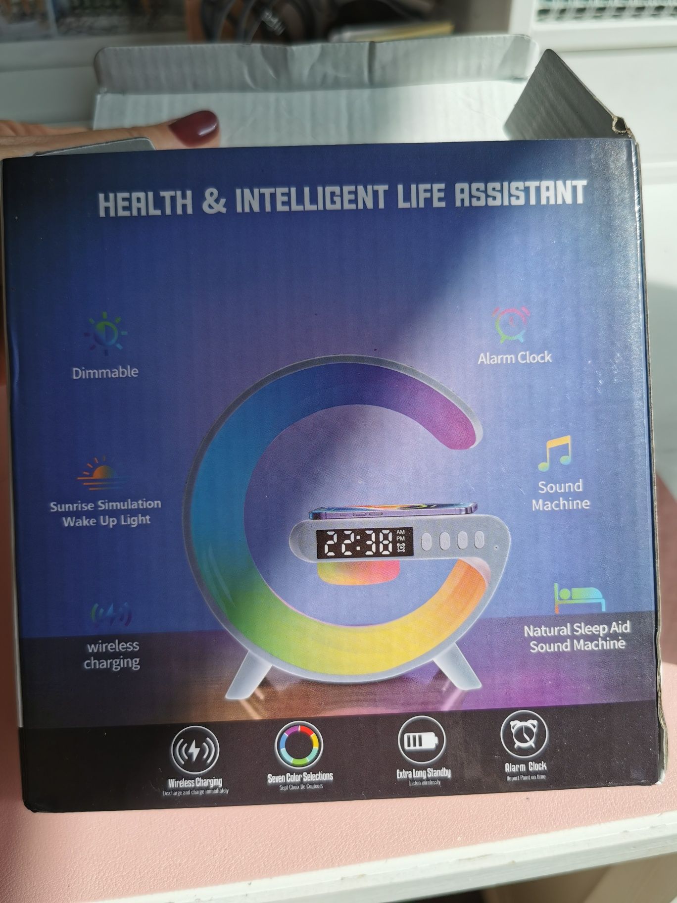 Zegarek, budzik, głośnik, lampka, ładowarka bluetooth