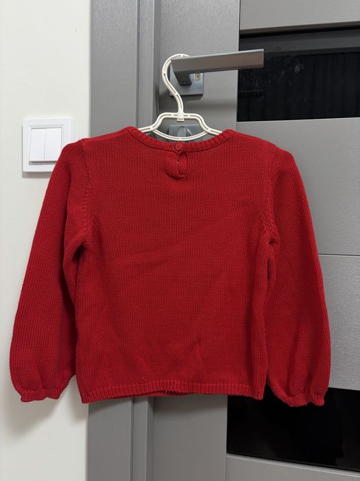 Новорічний червоний зимовий  светрик для дівчинки 98/104 (3-4 роки)