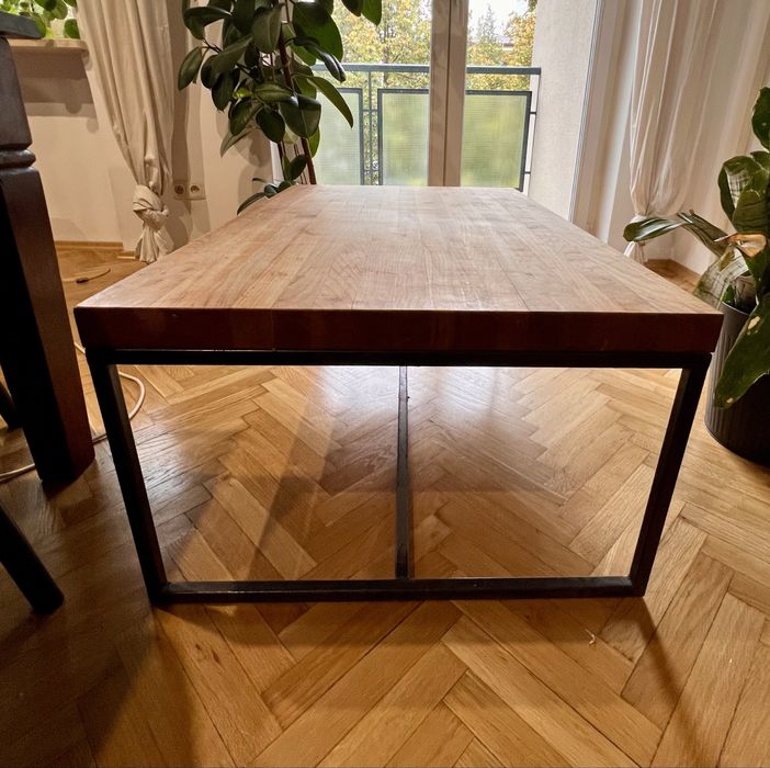 Stolik kawowy stół ława dębowy stalowy loftowy