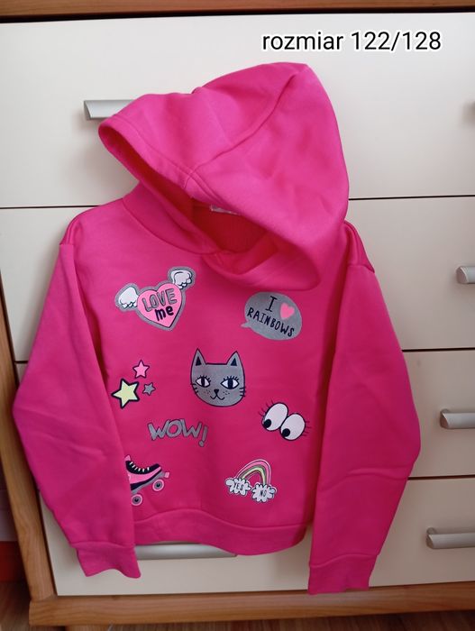 Bluza z kapturem dla dziewczynki rozmiar 129