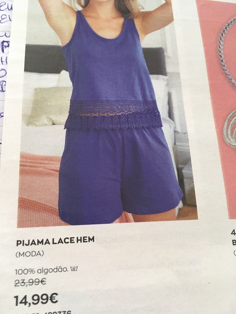 Pijama M largo em Azul muito bonito