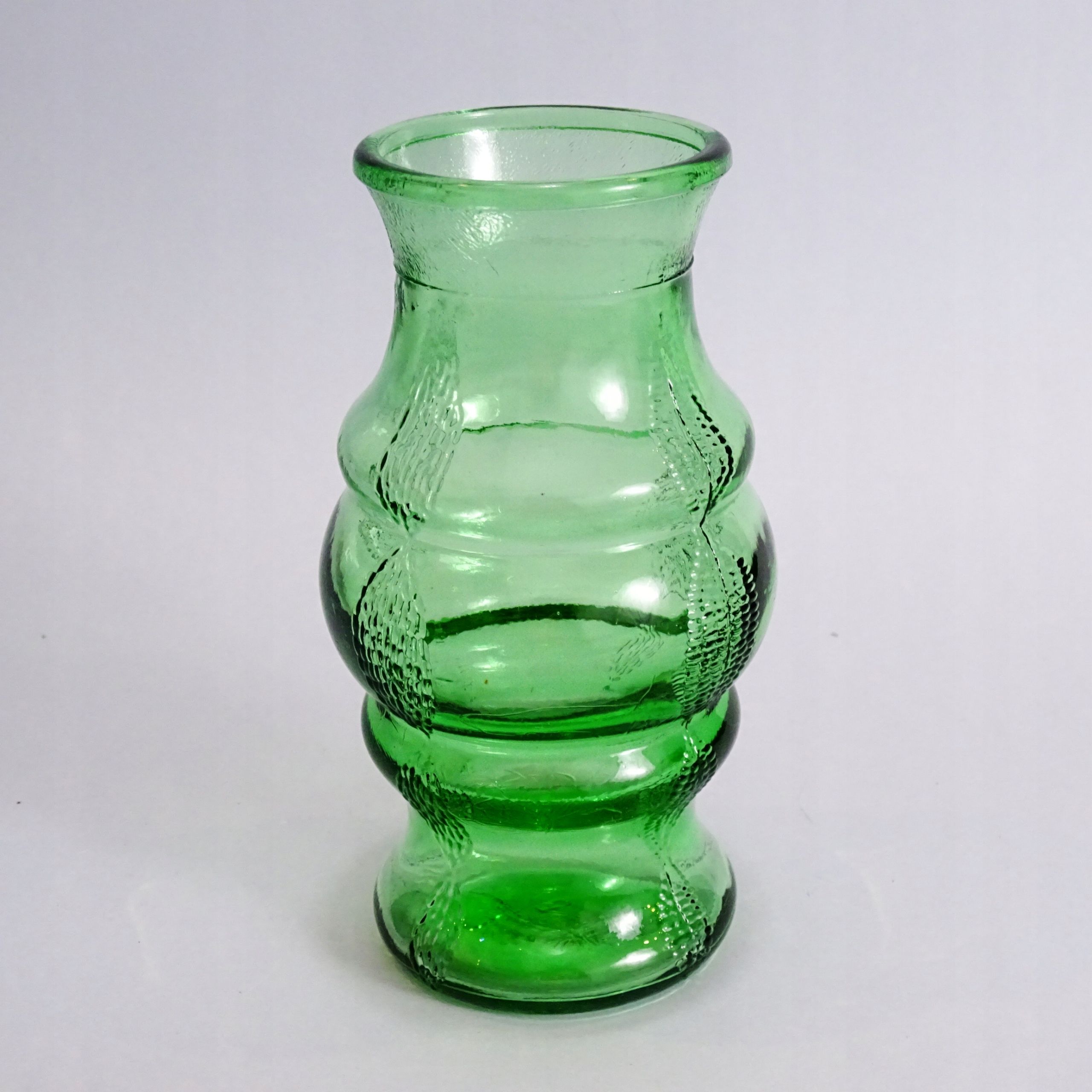 nrd lata 60/70 zielony szklany wazon