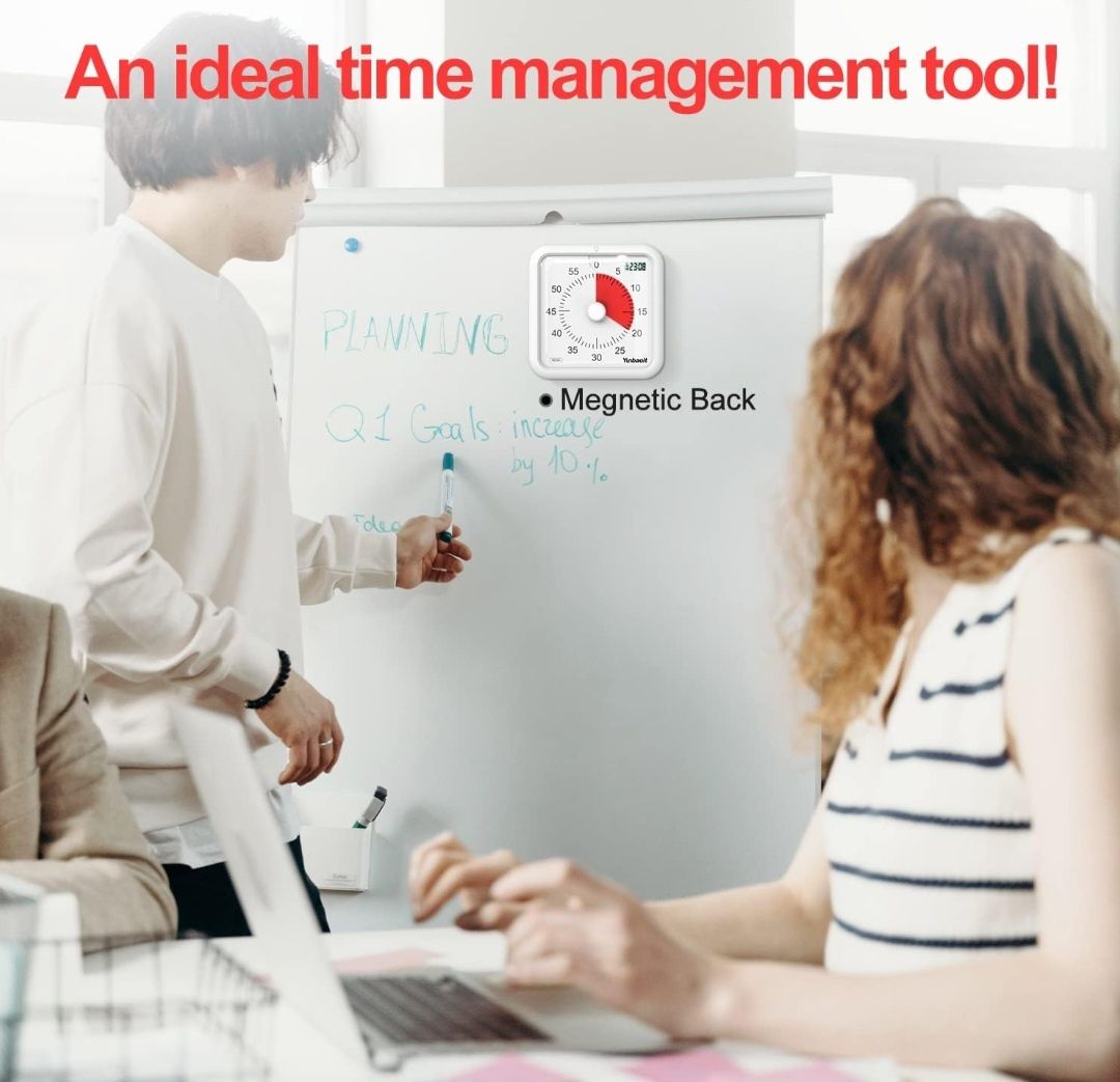 Yunbaoit Wizualny timer Pro 21 cm z zegarem i lampką