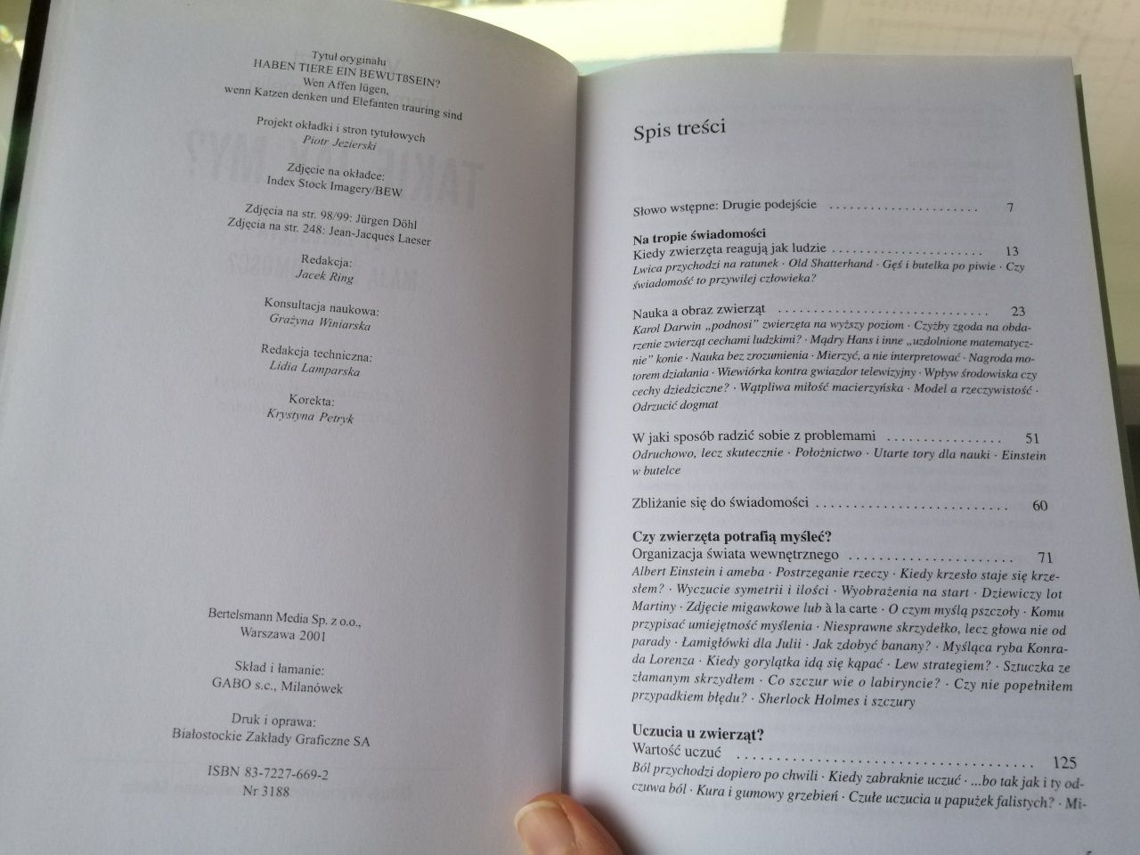 Takie jak my? Czy zwierzęta mają świadomość? Volker Arzt i Birmelin