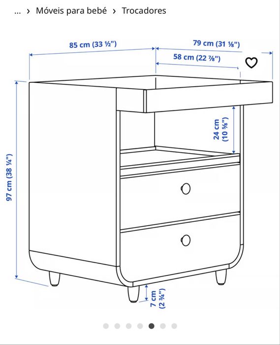 Bebé Muda fraldas - MYLLRA Ikea