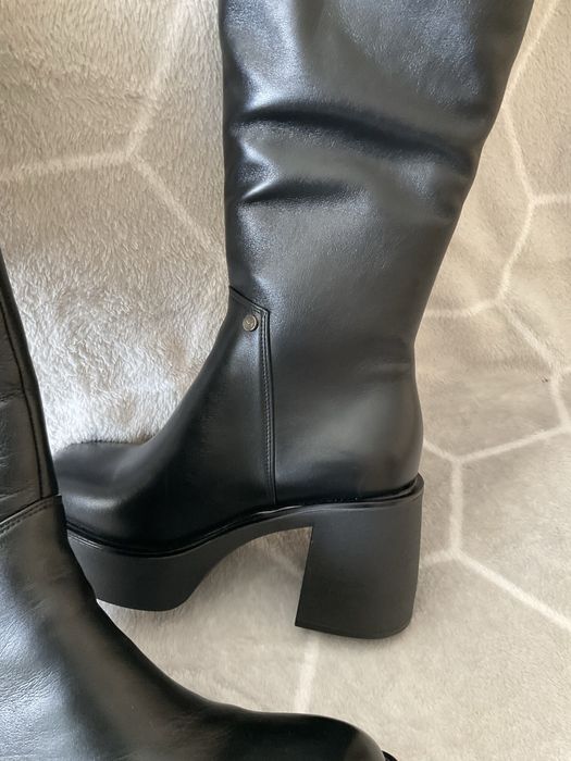 Visconi nowe kozaki skóra naturalna, czarne, 37
